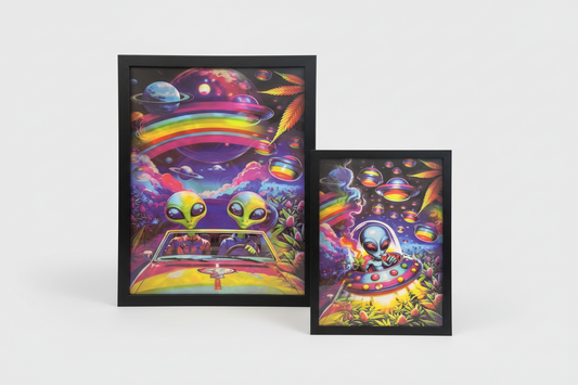 Triptych Traveler™ – Angle‑Flipping 3D Lenticular Portal Poster (17" x 13")