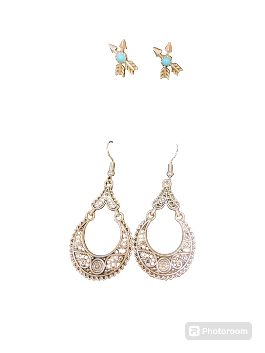 Post & Dangle Earrings Set