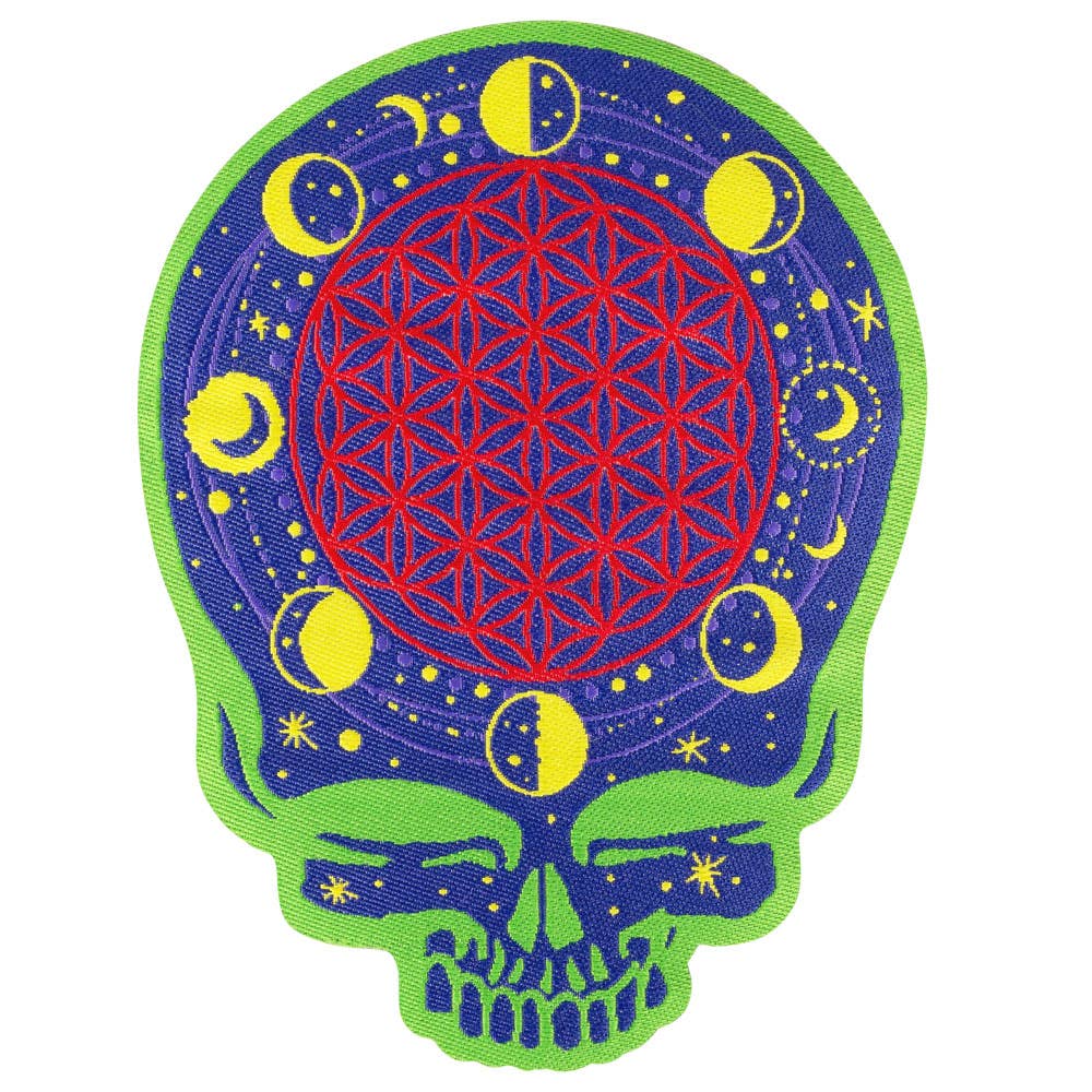 Moon Phases Skull Embroidered Patch