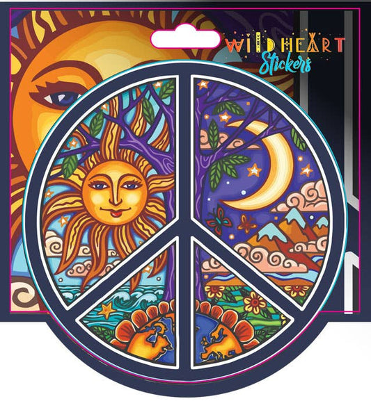Sun & Moon Peace Sign Window Sticker
