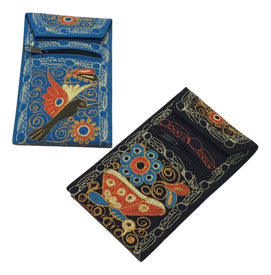 Embroidered Colca Canyon Phone Pouch Wallet w/ String 3.5"