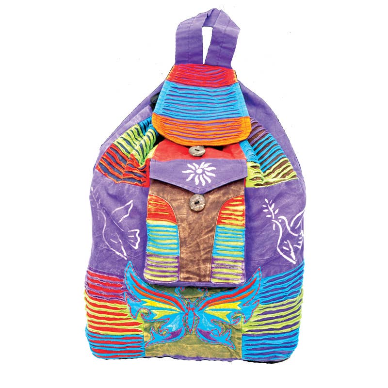 Multicolored Butterfly Backpack